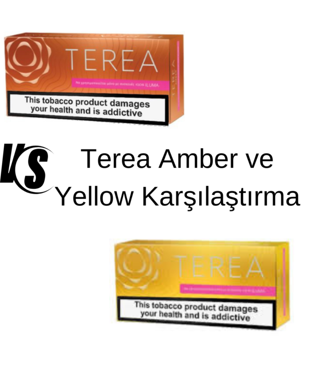 Terea Amber ve Terea Yellow paketlerinin karşılaştırmalı görseli